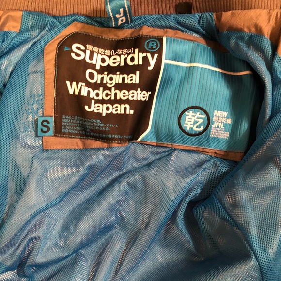 Superdry gray jacket with blue interior, Sz S - Picture 7 of 8